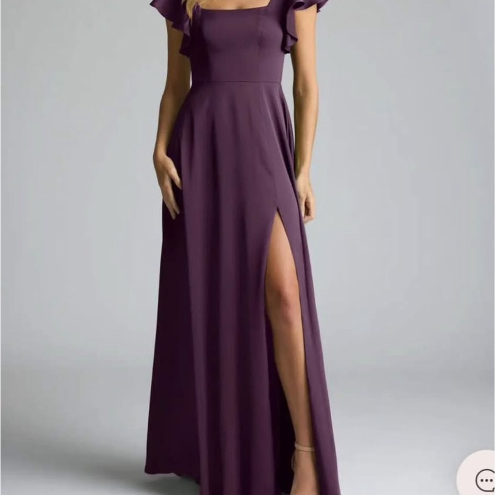 Azazie Plum Maxi Dress with Slit